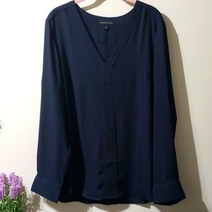 Sheer navy XL Banana Republic dress top